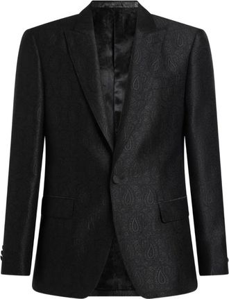 Etro jacquard paisley blazer - men - Fabric - 48 - Black