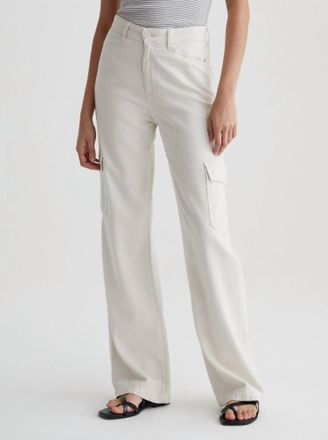 AG - Adriano Goldschmied Gatina Wide Leg Cargo Jeans In Opal Stone