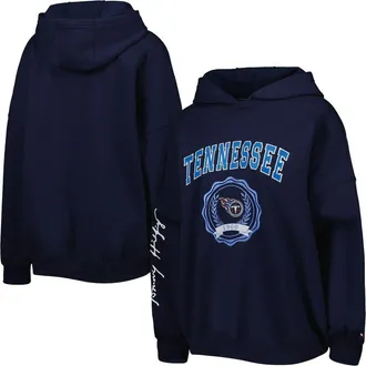 Tommy Hilfiger Womens Tommy Hilfiger Navy Tennessee Titans Becca Drop Shoulder Pullover Hoodie at Nordstrom, Size Large