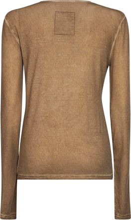 Uma Wang Womens T-Shirt Twisted Jersey Tan Beige Modal Knitwear Sweater
