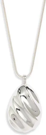 Nordstrom Fluted Adjustable Pendant Necklace in Silver at Nordstrom