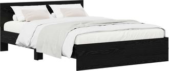 vidaXL Estructura De Cama Con Cabecero Roble Negro 135 X 190 Cm Vidaxl
