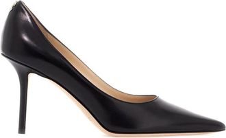 Jimmy Choo London Gouden Logo Leren Pumps - Dames - Pumps - Zwart - 40 EU - Leer - Schoenen