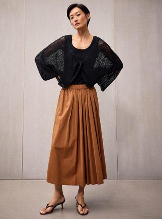 Contemporaine Womens Crossover-neckline crochet-effect open sweater Exclusive collection from Italy