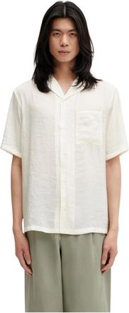 Maison Kitsun&eacute; Bali Resort Shirt - Heren - Korte mouwen Overhemden - Beige - XL - Nylon - Overhemden