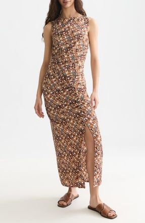Scotch & Soda Print Texture Sleeveless Maxi Dress in Tiles Flower Doeskin at Nordstrom, Size X-Small