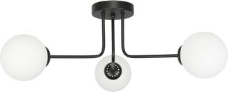 OEM L&aacute;mpara De Techo Negra Con Pantalla Blanca Borgio 14-842
