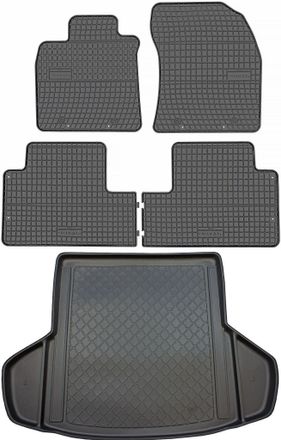 OEM Toyota Avensis Iii Kombi De 01.2009 A 08.2018 Set - Alfombrillas De Goma Para Coche + Alfombrilla Para Maletero