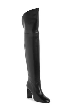 Stuart Weitzman Babette Over the Knee Tubo 85 Boot in Black at Nordstrom Rack