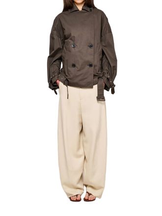 OOF Wear Carcoat Smerigliato Boxy Double Breasted Cotton Coat