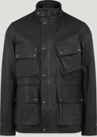 Belstaff Competitor Jacket Mens Calf Leather Black Size 2XL