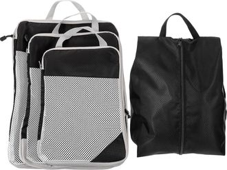 Vosarea 4pcs Travel Packing Cubes Lightweight Compression Clothes Bags with Mesh for Suitcase Luggage Organization and Space Saving Wear-resistant Storage Org