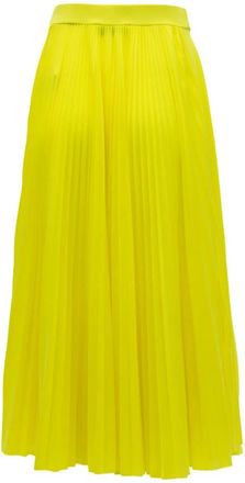Valentino Garavani Vlogo Geplooide Midirok - Dames - Midirokken - Geel - S - Rokken