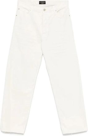 Balenciaga Wide Leg Denim Jeans - Dames - Loose Fit Jeans - Wit - XS - Denim - Jeans