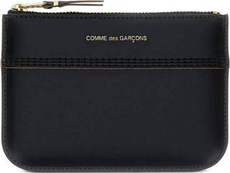 Comme Des Garçons Portafoglio bi-fold in pelle con zip - Nero