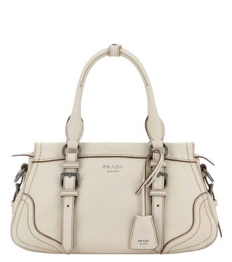 Prada White Logo Large Tote