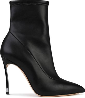 Casadei Blade Black Matt Leather Ankle Boots