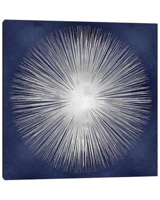 iCanvas Silver Sunburst On Blue I By Abby Young Wall Art