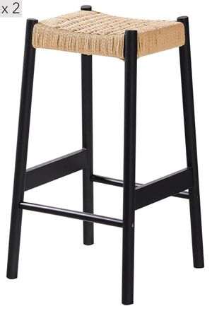 Nordlys Set 2 taburetes altos en madera y cuerda