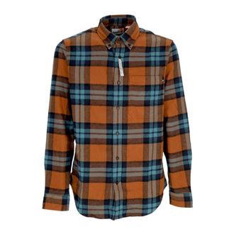 Timberland Geruit Flanellen Shirt met Lange Mouwen - Heren - Casual Overhemden - Geel - S - Katoen - Overhemden