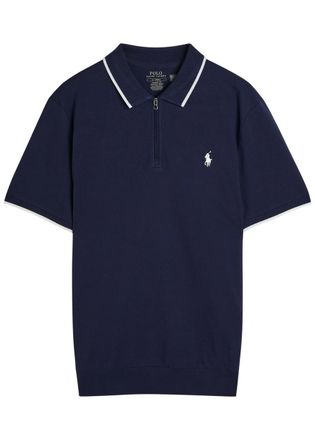 Polo Ralph Lauren Logo-embroidered Stretch-cotton Polo Shirt - Navy - Xxl