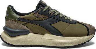 Diadora Vintage Groene Leren Sneakers - Heren - Sneakers - Groen - 46 EU - Katoen - Schoenen