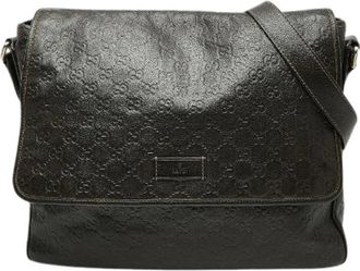 Gucci Pre-owned Cross Body Bags, female, Brown, Size: ONE SIZE Pre-owned Guccissima Leather Shoulder Bag