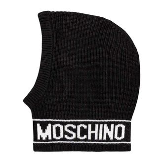 Moschino Logo Hood - Dames - Hoeden - Zwart - ONE Size - Wol - Accessoires