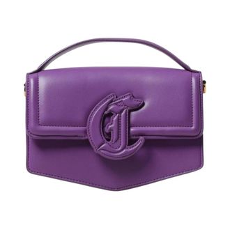 Just Cavalli Handbags, female, Purple, Size: ONE SIZE Chic Purple Leather Clutch Bag