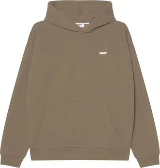 Obey Hoodie met print - Bruin