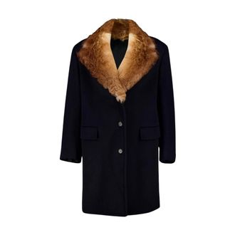 Prada Dames, Mantels, Blauw, Maat: XS Wol