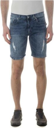 Daniele Alessandrini Shorts - Heren - Denim shorts - Blauw - W33 - Katoen - Korte Broeken