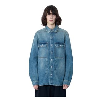 Rick Owens Denim Shirts, male, Blue, Size: XL Denim Overshirt