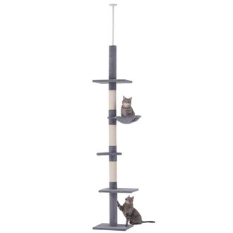 Urban Meuble &Aacute;rbol rascador hasta techo ajustable, tela gris, 230-260 cm