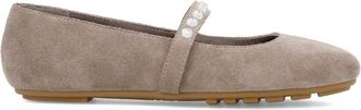 Mia Womens Karolin Rhinestone Ballet Flat Shoe In Taupe
