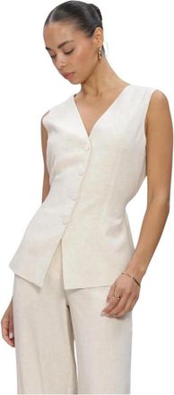Envii Endore V-N Vest - Dames - Bodywarmers - Beige - M - Leer - Jassen