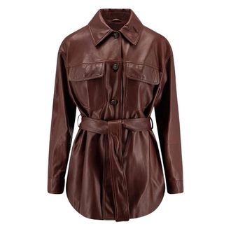 Brunello Cucinelli Leather Outerwears Rosso-Donna