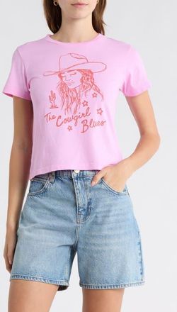 Junk Food The Cowgirl Blues T-Shirt in Prism Pink at Nordstrom, Size X-Large