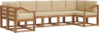 vidaXL Conjunto De Sof&aacute;s De Exterior 7 Uds. Natural Y Beige Vidaxl