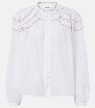 Isabel Marant Christa ruffled cotton-blend blouse