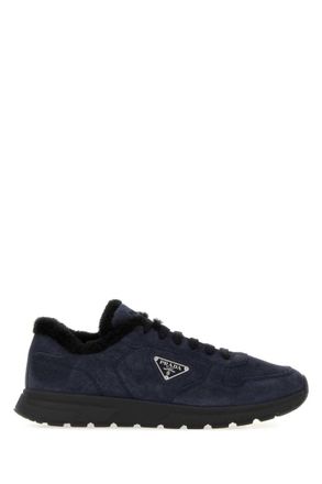 Prada Navy Blue Logo Sneakers