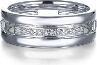 Lafonn Brick Style Simulated Diamond Band Ring in Silver at Nordstrom Rack, Size 6