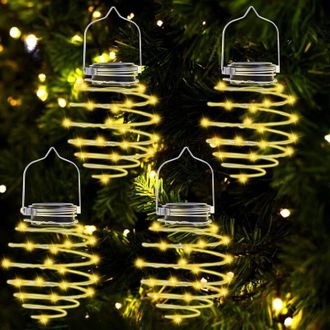 OEM Luces Solares Para Jard&iacute;n Al Aire Libre, 4 Piezas, L&aacute;mpara Solar De Metal En Espiral, Ip65, Luces Solares Impermeables Para Jard&iacute;n, Patio, Porche, Pas