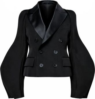 sacai Jassen Black - Dames - Blazers - Zwart - M - Katoen - Jassen