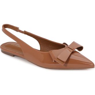 Berness Bow Slingback Flat in Mocha at Nordstrom Rack, Size 6.5