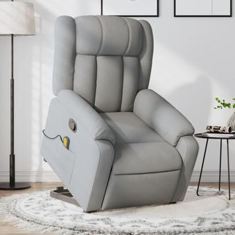 vidaXL Vidaxl - Sill&oacute;n De Masaje Reclinable De Pie De Tela Gris Claro