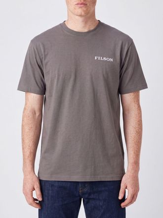 Filson T-shirt a girocollo in cotone con logo a contrasto sul davanti