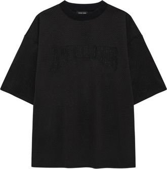 Anine Bing Nell Tee Mesh - Dames - T-shirts - Zwart - S - Tops