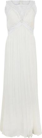 Alberta Ferretti Kleedjes, Dames, Wit, M, Lange jurk zonder mouwen