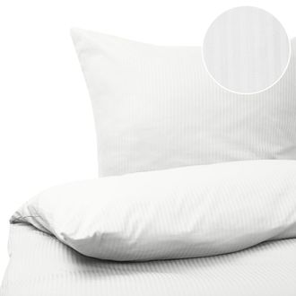 Beliani Beliani - Conjunto De Fundas De Algod&oacute;n Blanco Edred&oacute;n Funda De Almohada 155 X 220 Cm Moderno Dormitorio Avondale
